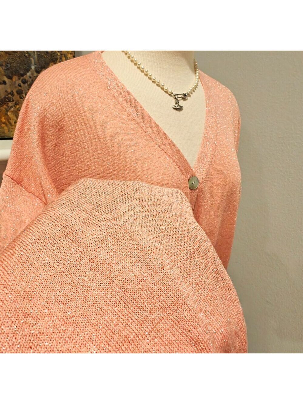 Shimmery Pink Tencel Knit Cardigan